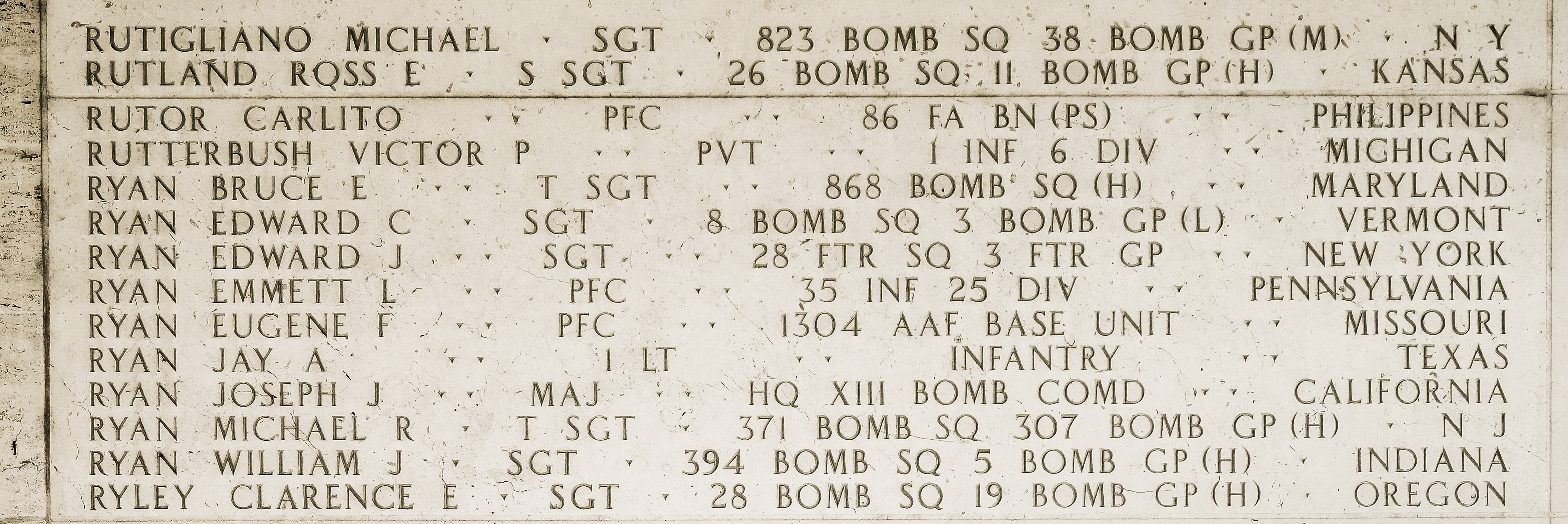 Bruce E. Ryan, Technical Sergeant